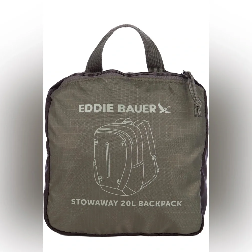 Eddie Bauer Green 20L Lightweight Stowaway Packable Spruce Green Backpack - Picture 3 of 16